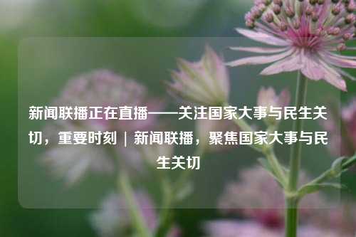 新闻联播正在直播——关注国家大事与民生关切，重要时刻 | 新闻联播，聚焦国家大事与民生关切