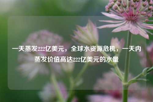 一天蒸发222亿美元，全球水资源危机，一天内蒸发价值高达222亿美元的水量
