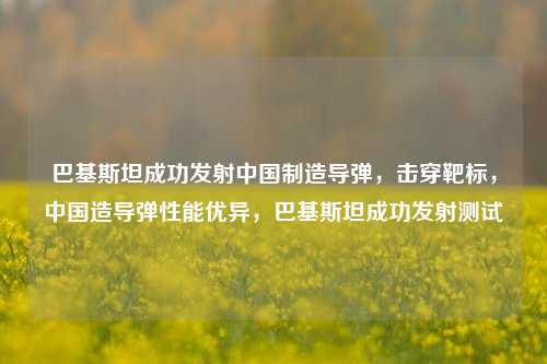 巴基斯坦成功发射中国制造导弹，击穿靶标，中国造导弹性能优异，巴基斯坦成功发射测试