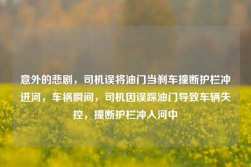 意外的悲剧，司机误将油门当刹车撞断护栏冲进河，车祸瞬间，司机因误踩油门导致车辆失控，撞断护栏冲入河中