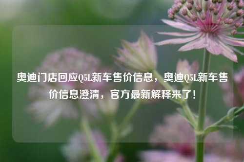 奥迪门店回应Q5L新车售价信息，奥迪Q5L新车售价信息澄清，官方最新解释来了！