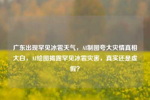 广东出现罕见冰雹天气，AI制图夸大灾情真相大白，AI绘图揭露罕见冰雹灾害，真实还是虚假？