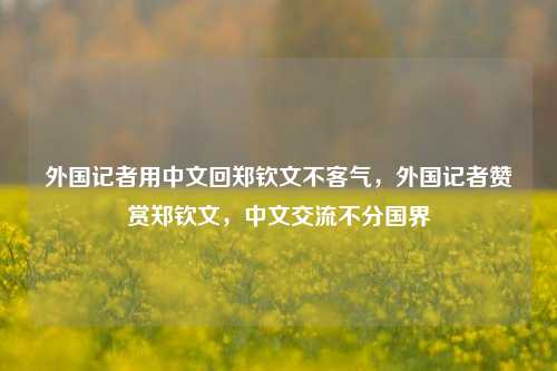 外国记者用中文回郑钦文不客气，外国记者赞赏郑钦文，中文交流不分国界