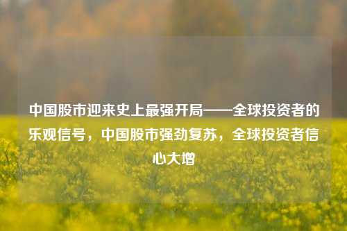 中国股市迎来史上最强开局——全球投资者的乐观信号，中国股市强劲复苏，全球投资者信心大增