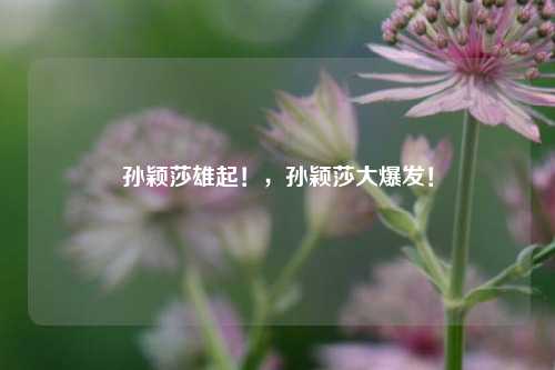 孙颖莎雄起！，孙颖莎大爆发！