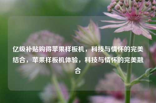 亿级补贴购得苹果样板机，科技与情怀的完美结合，苹果样板机体验，科技与情怀的完美融合