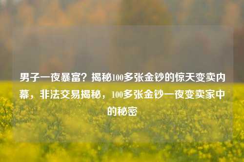 男子一夜暴富？揭秘100多张金钞的惊天变卖内幕，非法交易揭秘，100多张金钞一夜变卖家中的秘密