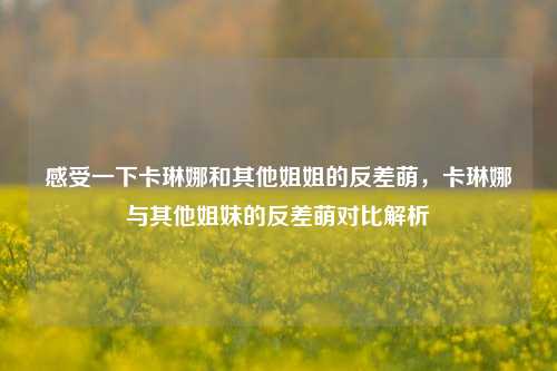 感受一下卡琳娜和其他姐姐的反差萌，卡琳娜与其他姐妹的反差萌对比解析