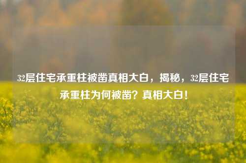 32层住宅承重柱被凿真相大白，揭秘，32层住宅承重柱为何被凿？真相大白！