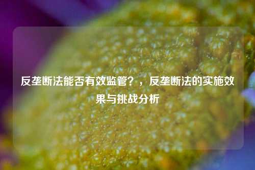 反垄断法能否有效监管？，反垄断法的实施效果与挑战分析