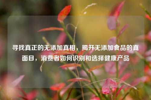 寻找真正的无添加真相，揭开无添加食品的真面目，消费者如何识别和选择健康产品