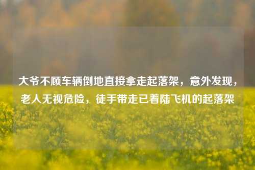 大爷不顾车辆倒地直接拿走起落架，意外发现，老人无视危险，徒手带走已着陆飞机的起落架