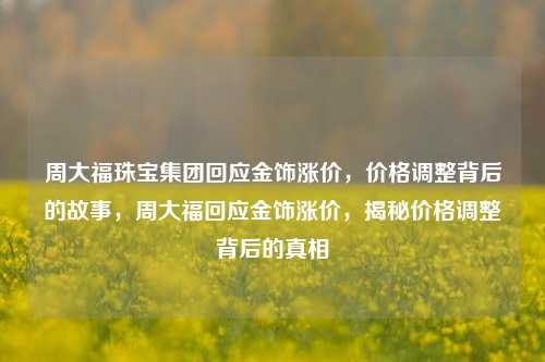 周大福珠宝集团回应金饰涨价，价格调整背后的故事，周大福回应金饰涨价，揭秘价格调整背后的真相