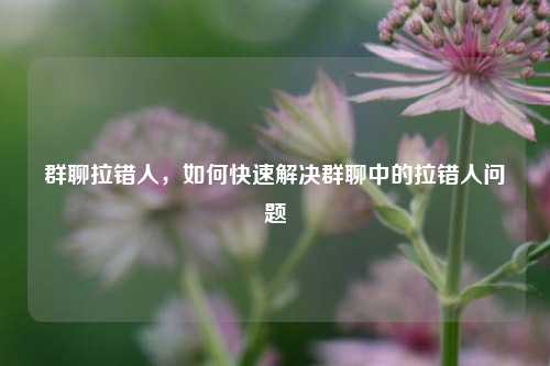 群聊拉错人，如何快速解决群聊中的拉错人问题
