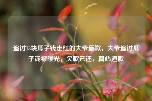 追讨13块瓜子钱走红的大爷道歉，大爷追讨瓜子钱被曝光，欠款已还，真心道歉