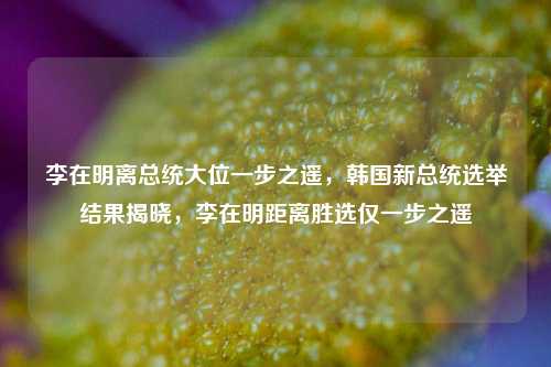 李在明离总统大位一步之遥，韩国新总统选举结果揭晓，李在明距离胜选仅一步之遥