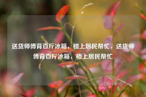 送货师傅背百斤冰箱，楼上居民帮忙，送货师傅背百斤冰箱，楼上居民帮忙