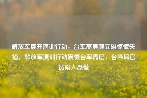 解放军展开演训行动，台军高层顾立雄惊慌失措，解放军演训行动震慑台军高层，台当局官员陷入恐慌
