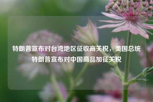 特朗普宣布对台湾地区征收高关税，美国总统特朗普宣布对中国商品加征关税