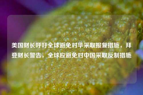 美国财长呼吁全球避免对华采取报复措施，拜登财长警告，全球应避免对中国采取反制措施