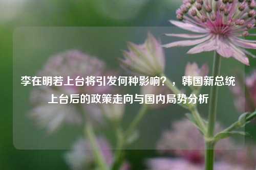 李在明若上台将引发何种影响？，韩国新总统上台后的政策走向与国内局势分析