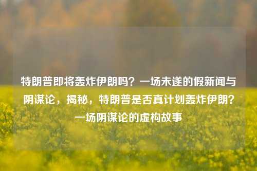 特朗普即将轰炸伊朗吗？一场未遂的假新闻与阴谋论，揭秘，特朗普是否真计划轰炸伊朗？一场阴谋论的虚构故事
