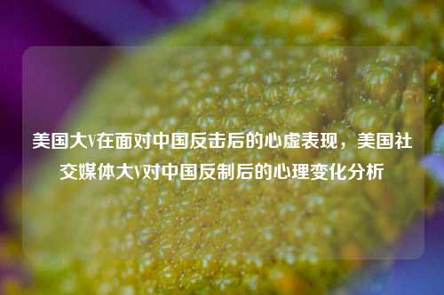 美国大V在面对中国反击后的心虚表现，美国社交媒体大V对中国反制后的心理变化分析