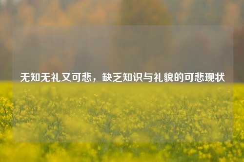 无知无礼又可悲，缺乏知识与礼貌的可悲现状