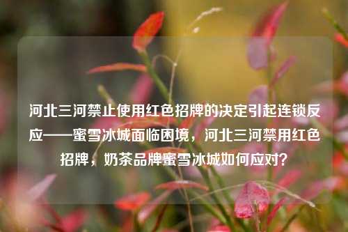 河北三河禁止使用红色招牌的决定引起连锁反应——蜜雪冰城面临困境，河北三河禁用红色招牌，奶茶品牌蜜雪冰城如何应对？