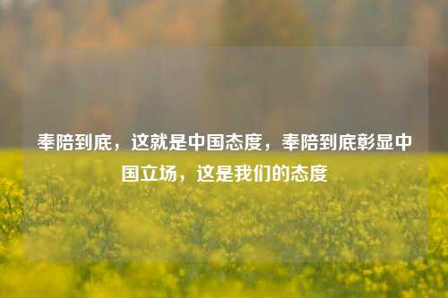 奉陪到底，这就是中国态度，奉陪到底彰显中国立场，这是我们的态度