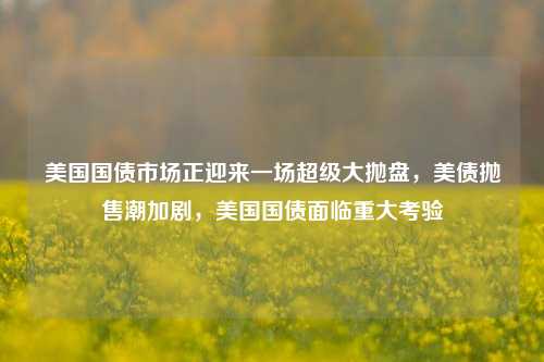 美国国债市场正迎来一场超级大抛盘，美债抛售潮加剧，美国国债面临重大考验