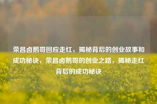 荣昌卤鹅哥回应走红，揭秘背后的创业故事和成功秘诀，荣昌卤鹅哥的创业之路，揭秘走红背后的成功秘诀