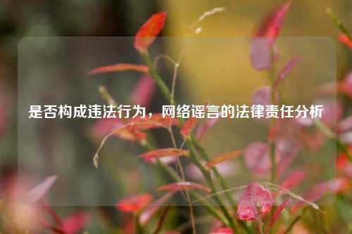 是否构成违法行为，网络谣言的法律责任分析