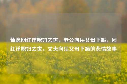 悼念网红洋媳妇去世，老公向岳父母下跪，网红洋媳妇去世，丈夫向岳父母下跪的悲情故事