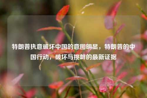 特朗普执意破坏中国的意图明显，特朗普的中国行动，破坏与挑衅的最新证据
