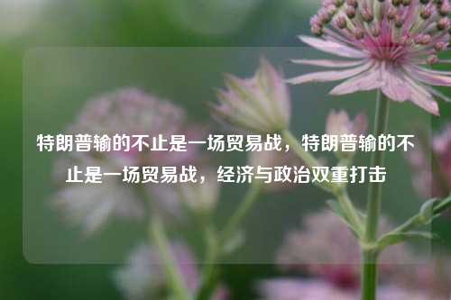 特朗普输的不止是一场贸易战，特朗普输的不止是一场贸易战，经济与政治双重打击