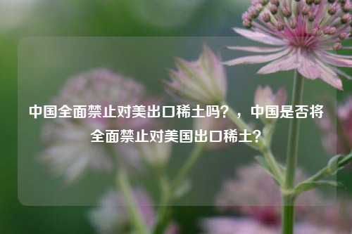 中国全面禁止对美出口稀土吗？，中国是否将全面禁止对美国出口稀土？