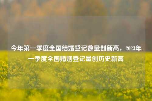 今年第一季度全国结婚登记数量创新高，2023年一季度全国婚姻登记量创历史新高