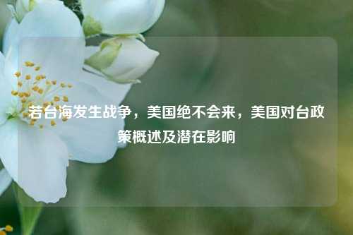 若台海发生战争，美国绝不会来，美国对台政策概述及潜在影响