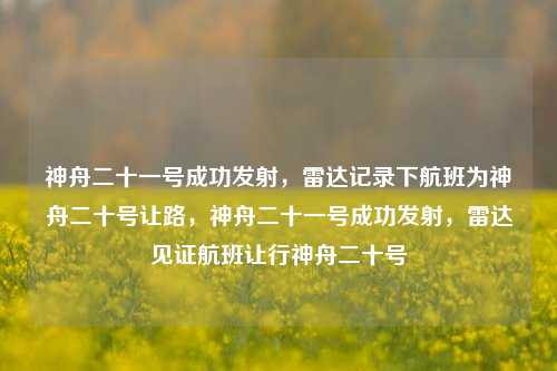 神舟二十一号成功发射，雷达记录下航班为神舟二十号让路，神舟二十一号成功发射，雷达见证航班让行神舟二十号