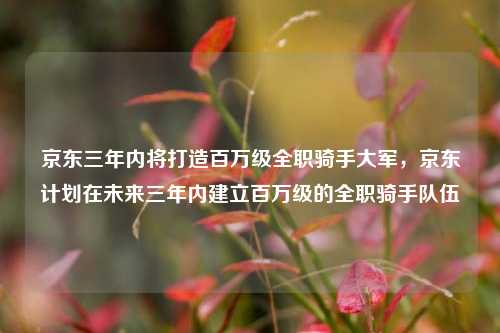京东三年内将打造百万级全职骑手大军，京东计划在未来三年内建立百万级的全职骑手队伍