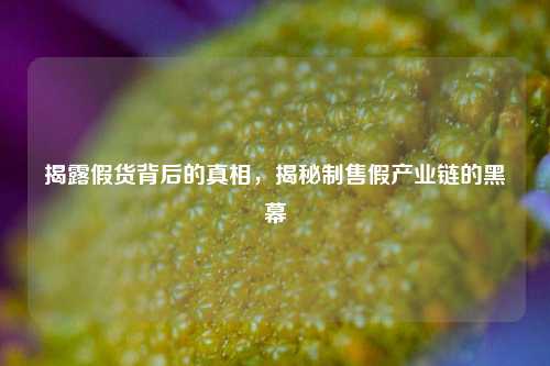 揭露假货背后的真相，揭秘制售假产业链的黑幕