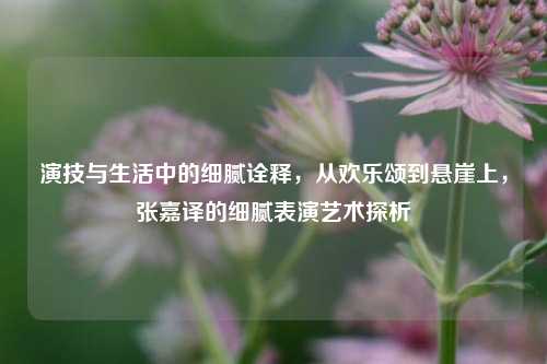 演技与生活中的细腻诠释，从欢乐颂到悬崖上，张嘉译的细腻表演艺术探析