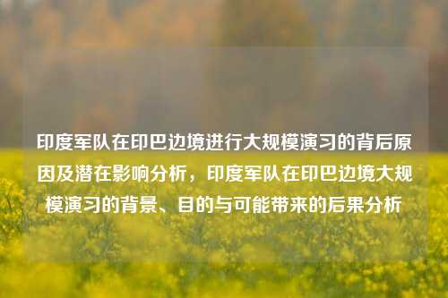 印度军队在印巴边境进行大规模演习的背后原因及潜在影响分析，印度军队在印巴边境大规模演习的背景、目的与可能带来的后果分析