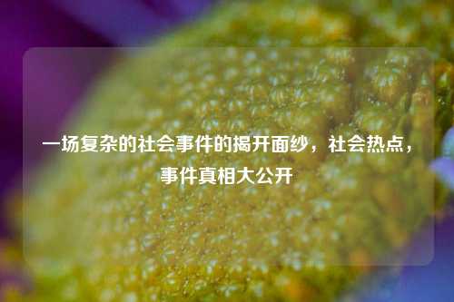一场复杂的社会事件的揭开面纱，社会热点，事件真相大公开