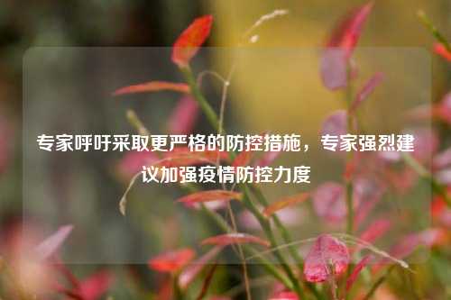 专家呼吁采取更严格的防控措施，专家强烈建议加强疫情防控力度