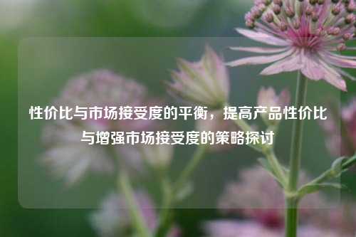 性价比与市场接受度的平衡，提高产品性价比与增强市场接受度的策略探讨