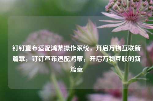 钉钉宣布适配鸿蒙操作系统，开启万物互联新篇章，钉钉宣布适配鸿蒙，开启万物互联的新篇章