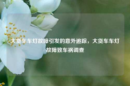 大货车车灯故障引发的意外追踪，大货车车灯故障致车祸调查