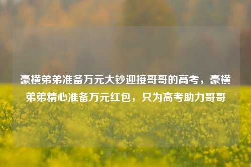 豪横弟弟准备万元大钞迎接哥哥的高考，豪横弟弟精心准备万元红包，只为高考助力哥哥